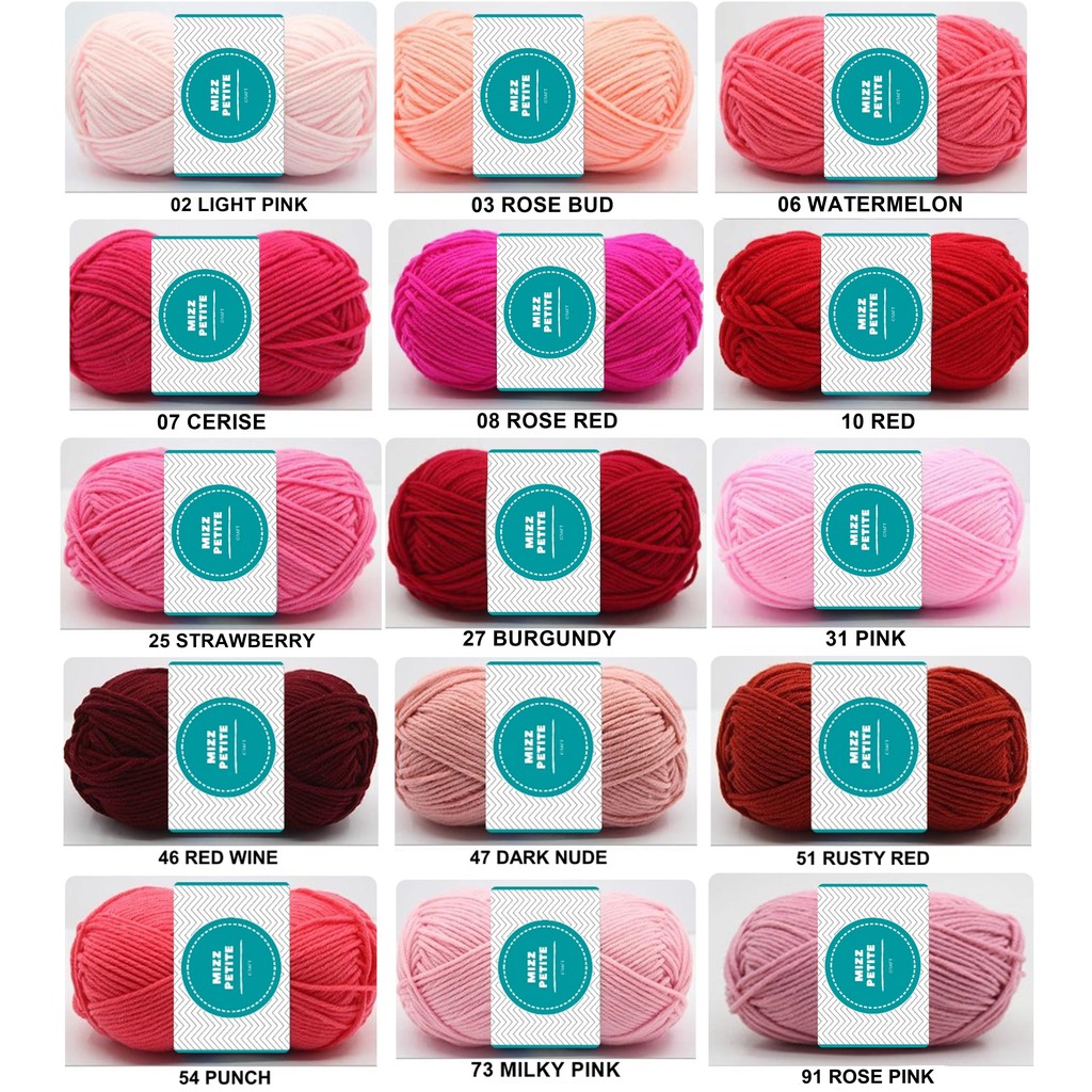 [MP] Crochet Knitting Milk Cotton Yarn 100 Acrylic 5ply Milk Cotton Acrylic Blend Benang Kait