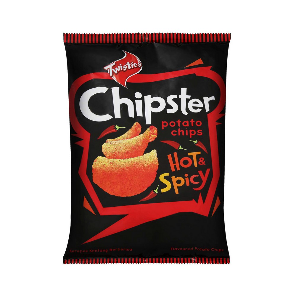 Chipsters Hot & Spicy Flavour Potato Chips (60g x 10 Packs) | Shopee ...