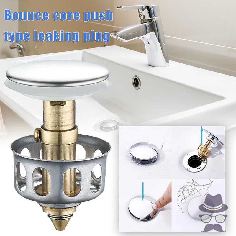 Bounce Core Press Type Water Leakage Plug Universal Edition Basin Pop Up Drain Filter For Bathroom Sink Ee Singapore - Water Leaking From Bathroom Sink Stopper