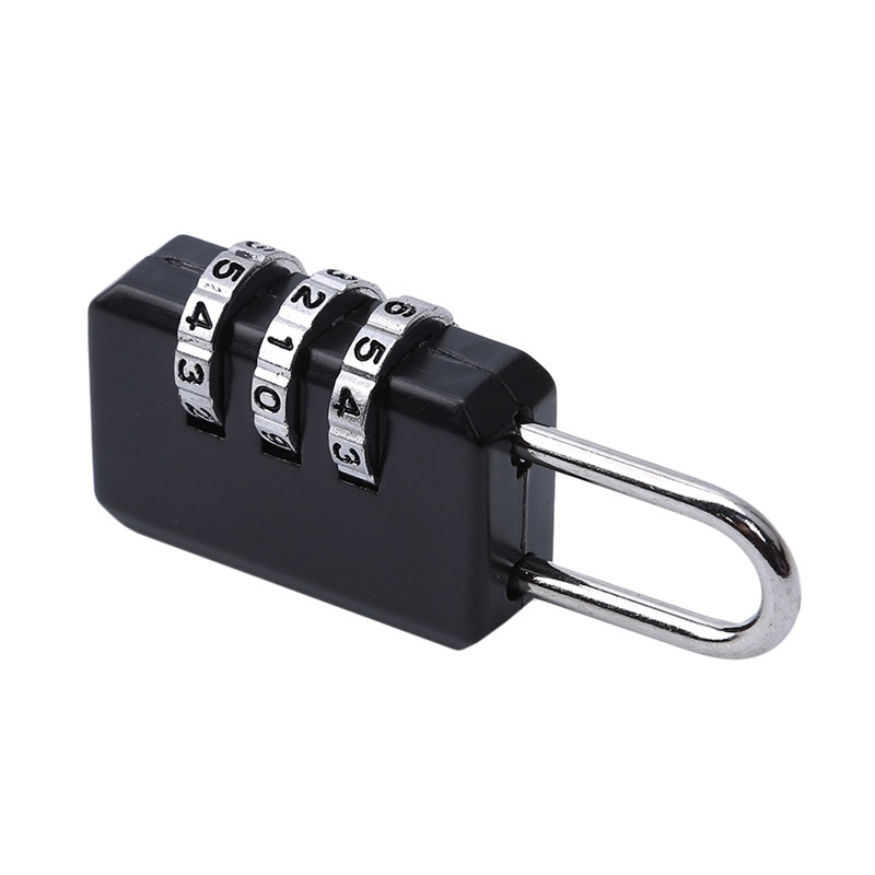 3 Digit Combination Padlock Black Number Luggage Travel Code Lock