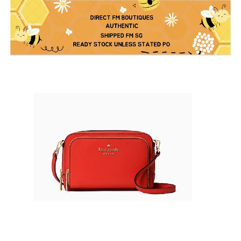 BEG00137 : Kate Spade Staci Dual Zip Around Crossbody GAZPACHO | Shopee  Singapore