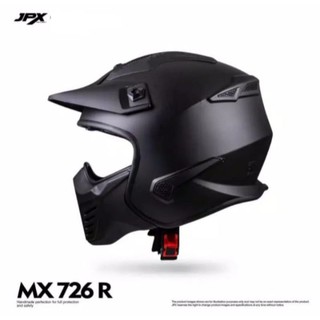 Jpx MX726R SOLID Helmet | Black DOFF RED | Mx726 R CROSSOVER MX 726R | Jpx MX 726R|