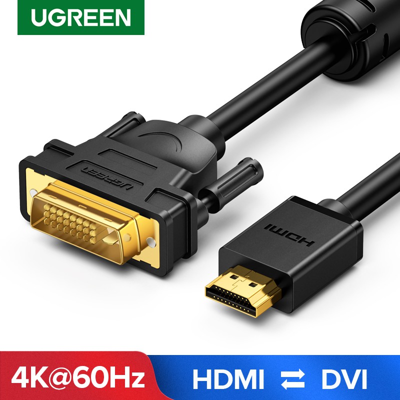 Ugreen M Hdmi To Dvi Dvi D Pin Adapter Male To Hdmi Male Converter Cable Shopee Singapore