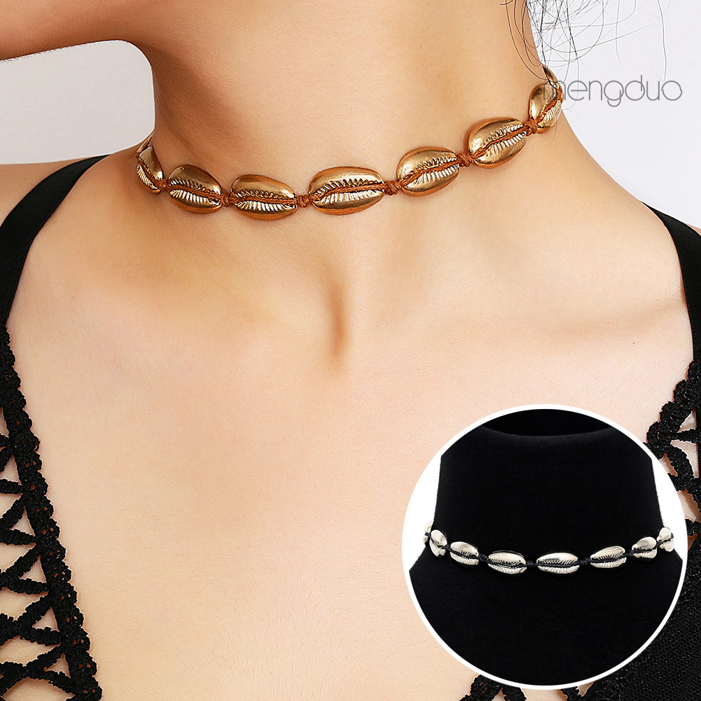 Asdf Fashion Handmade String Shell Choker Women All Match Party Club Necklace Gift Shopee Singapore