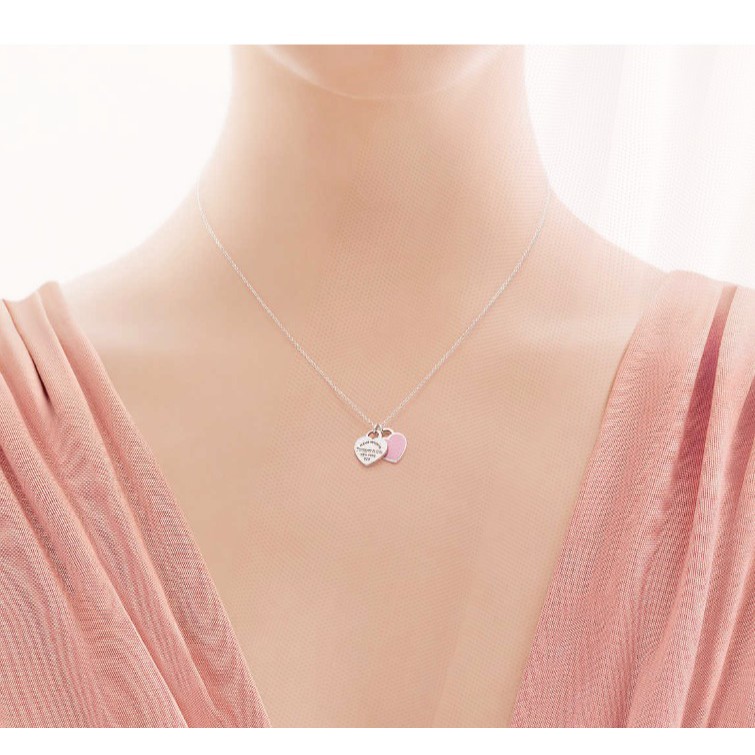 tiffany small double heart necklace