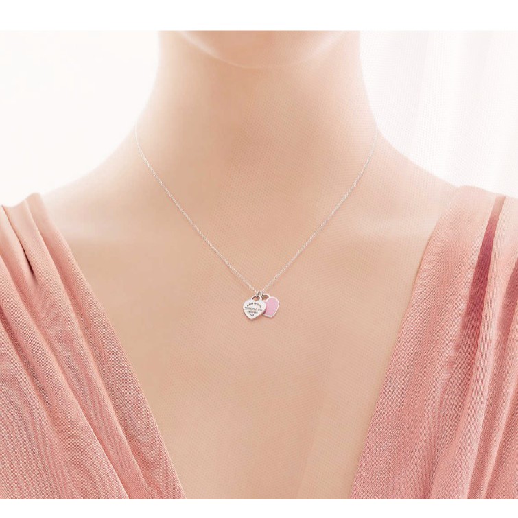 tiffany double heart tag pendant