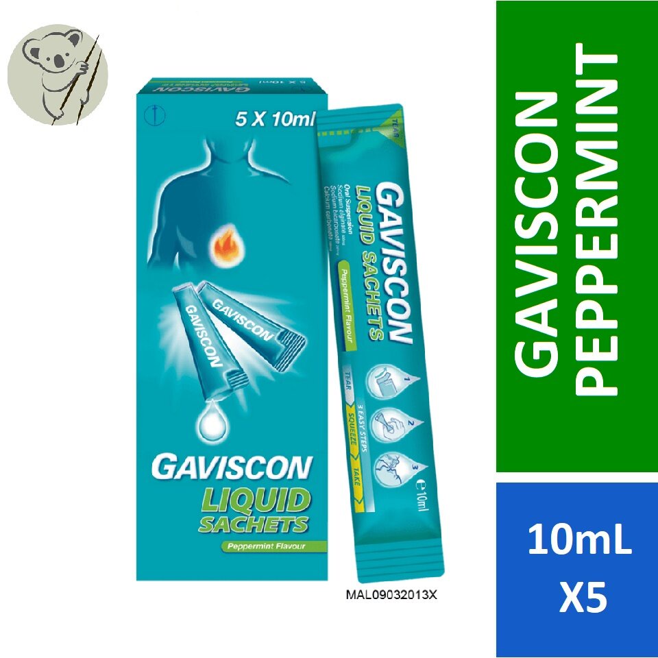 GAVISCON PEPPERMINT LIQUID SACHET 5s x 10mL Shopee Singapore