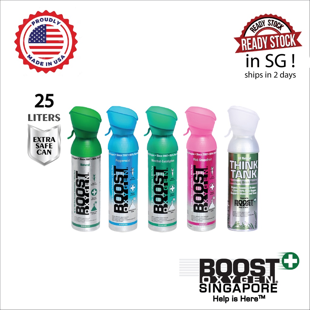 5x Boost Oxygen ALL flavours! Medium USA Oxygen canisters oxygen