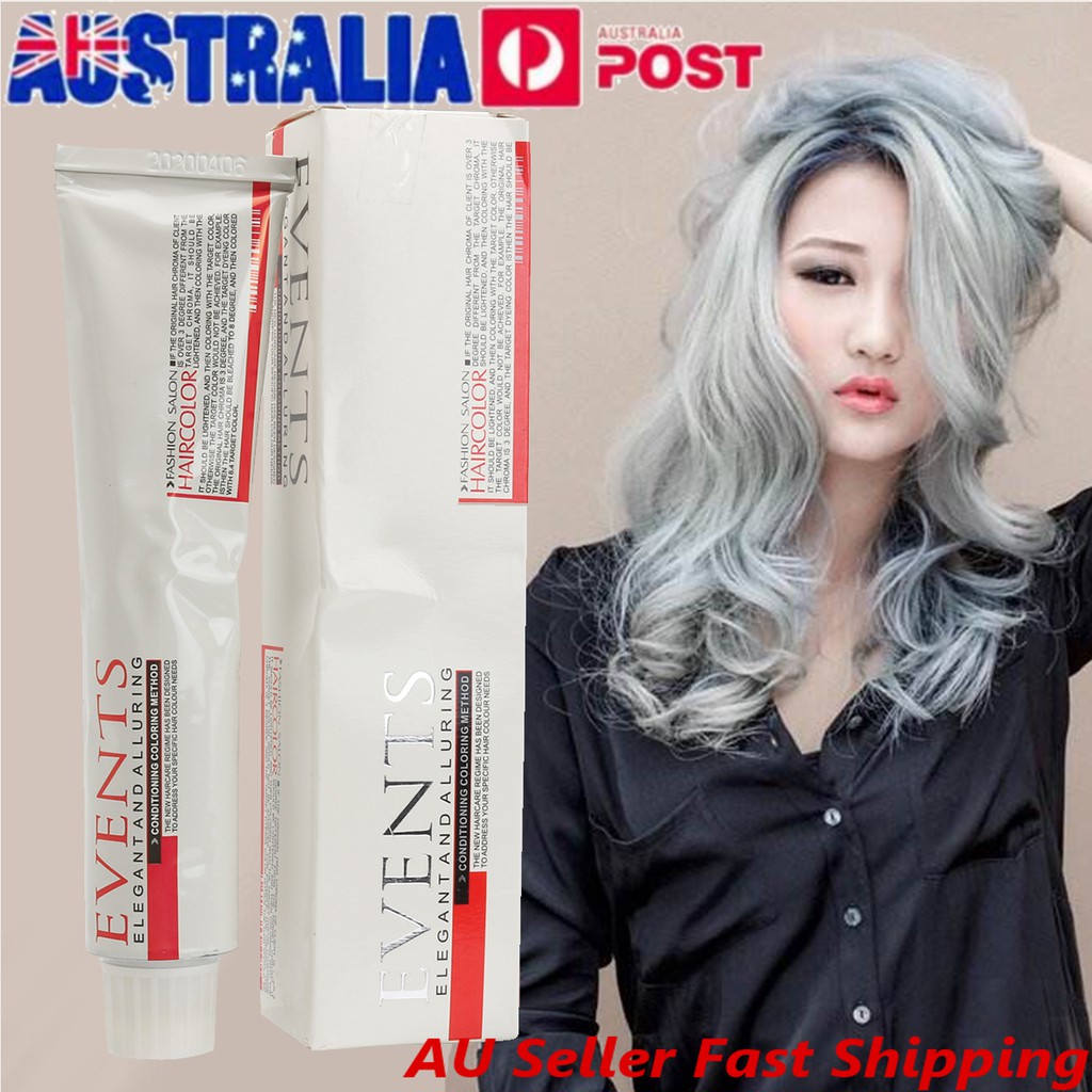3x Unisex Fashion Permanent Hair Dye Smokey Light Gray Silver Color Cream 100ml