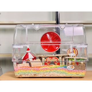 PETSTAR Thorn Planet 62 Big Twin Hamster Cage Golden Bear Villa Rutin Chicken Acrylic Transparent Breeding Box Supplies #3