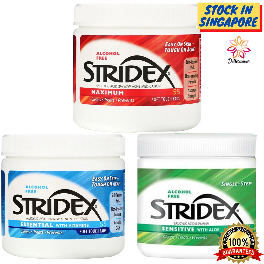 Stridex Acne Control Treatment Maximum, Essential, Sensitive - 55 / 90 ...