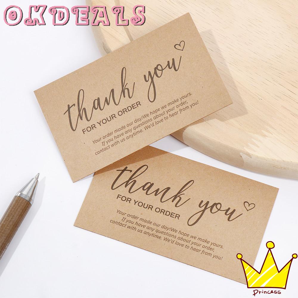 Okdeals 30pcs T Thank You For Your Order Postcards Package Express Appreciate Kraft Paper 0338