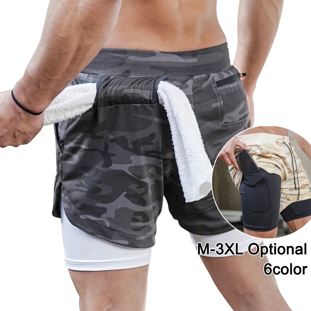 mens 2 in 1 gym shorts