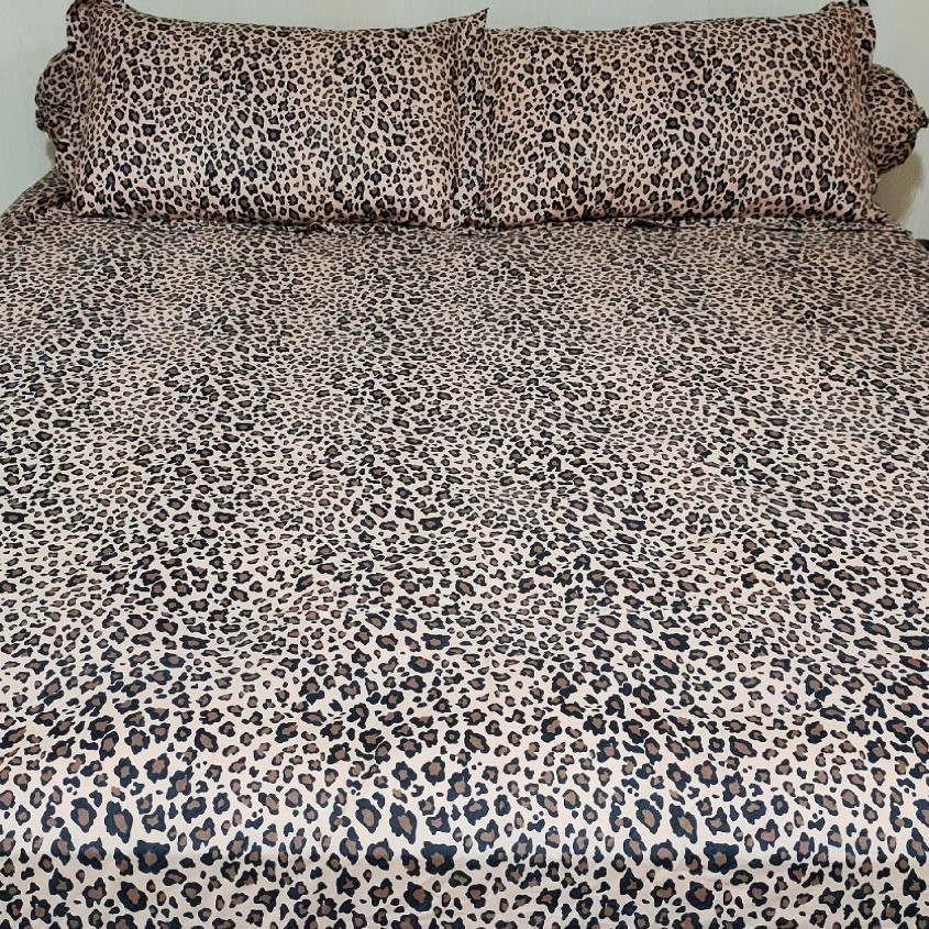 Leopard Uk Brown Beding Set, Animal Print Super King Size Bedding