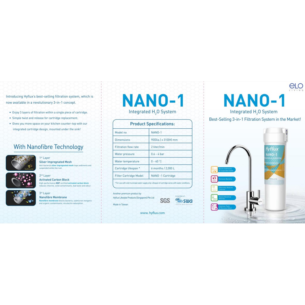 ELO LIVING NANO-1 INTEGRATED H2O WATER SYSTEM