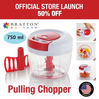 *SG Seller*-USA Brand-750ml  Big Size with 3 blades -  Meat and Vegetable Chopper - Manual Pulling Chopper