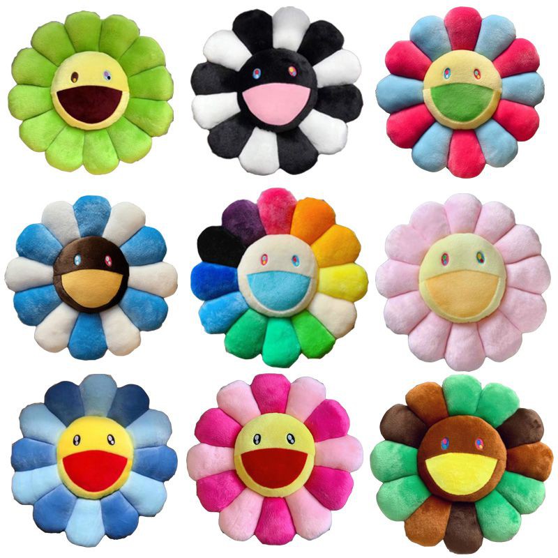 40cm Takashi Murakami Rainbow Flower Pillow Plush Colorful Kids Stuffed Gift Shopee Singapore