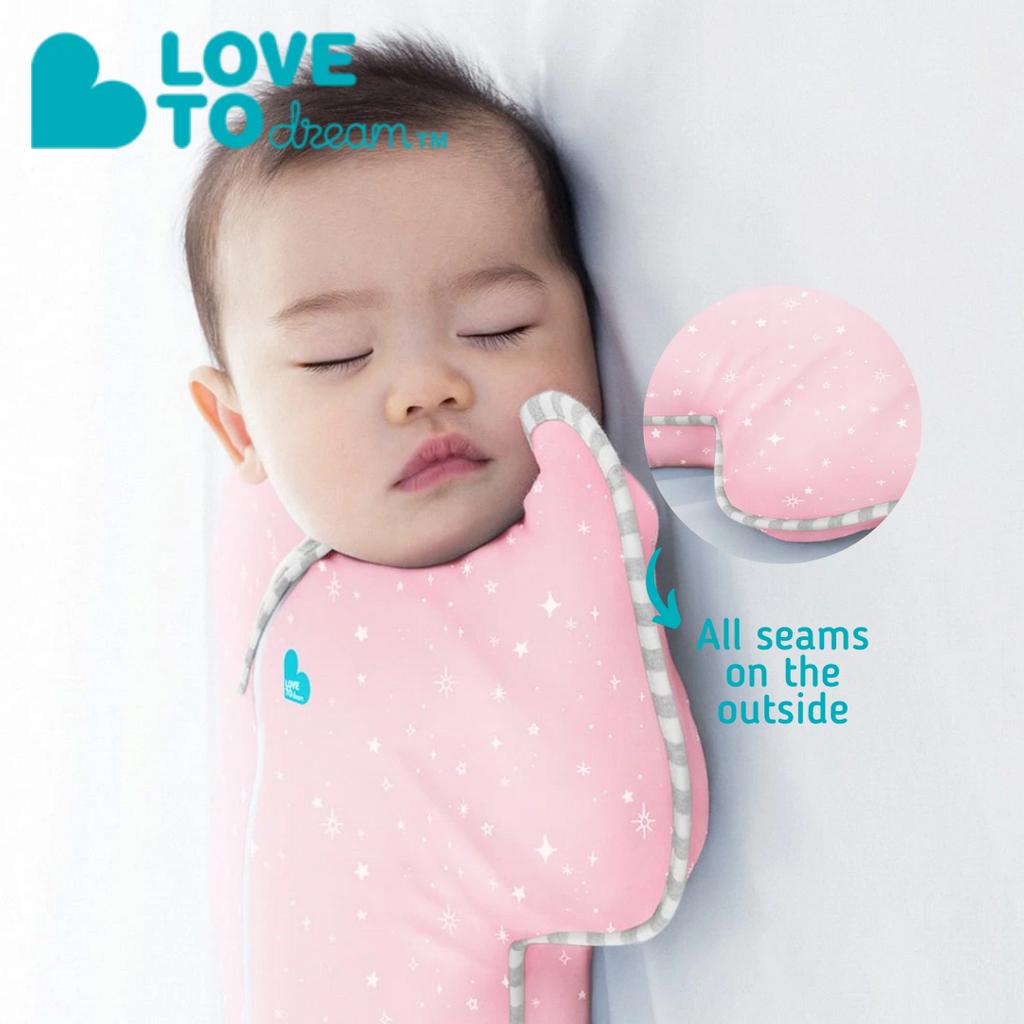 LOVE TO DREAM SWADDLE UP LITE-0.2 TOG | PINK STAR | NEWBORN -M SIZE | SG LOCAL SELLER | READY STOCK | MUMCHECKED