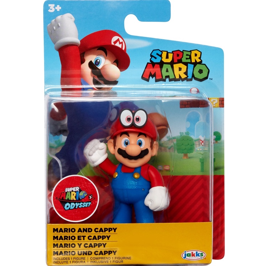 Super Mario 2.5 inch Mario and Cappy Articulated and Bendable Action ...