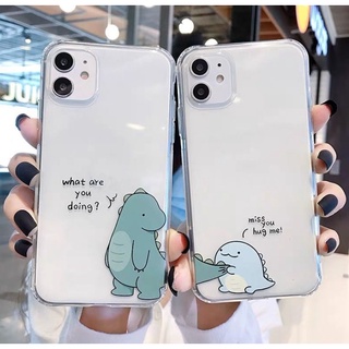 Casing For Iphone 13 14 12 Pro Max Couple Case X Xs 6+ 7+ 8+ 11 Plus Cute Dinosaur TPU Soft Case 12ProMax Casing Cover 情侣壳 手机壳 cases