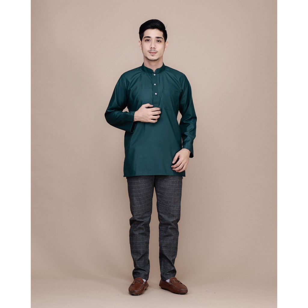 Shop Malaysia Kurta Adult Male Turn Signal Without Kolar Viral And Latest Pattern Plain Cotton Fabric Shopee Singapore