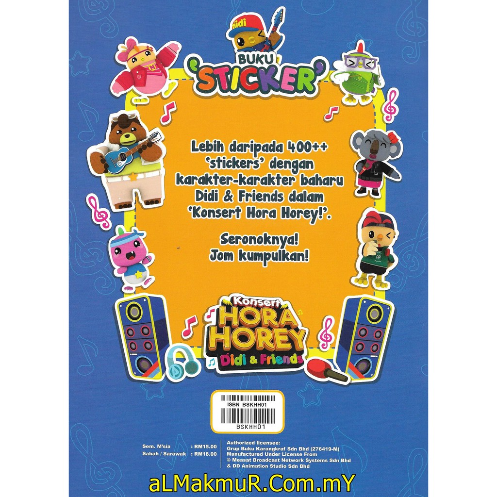 Myb Buku Sticker Didi Friends Konsert Hora Horey 400 Stickers Prima Kids Shopee Singapore