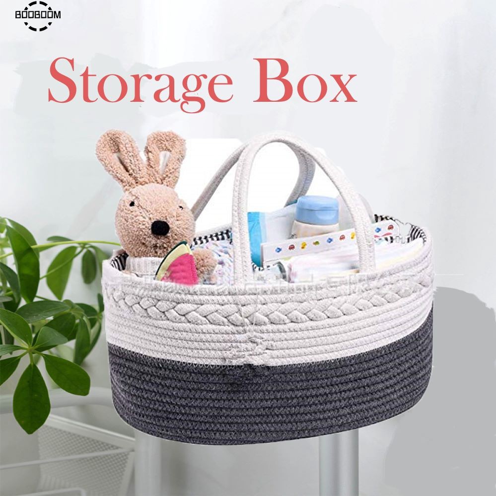 【Available】 Baby diaper storage box 100 cotton rope baby room diaper
