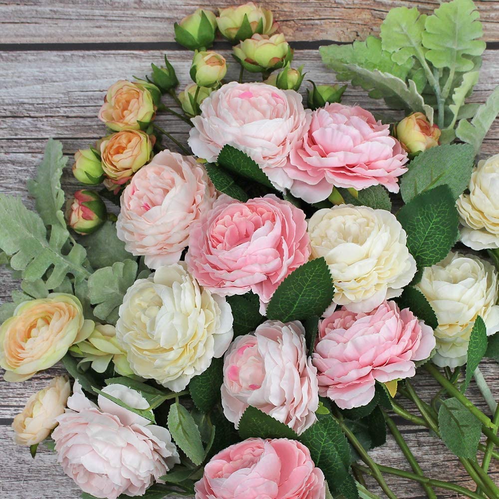 Artificial Flowers Fake Western Roses Silk Bouquet Decor Plastic Realistic Flower Arrangements Wedding Decoration Table Centerpieces Shopee Singapore