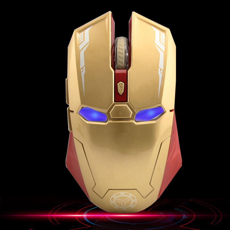 Iron Man Wireless Mouse Silent USB Optical Computer Gaming Mouse 1600