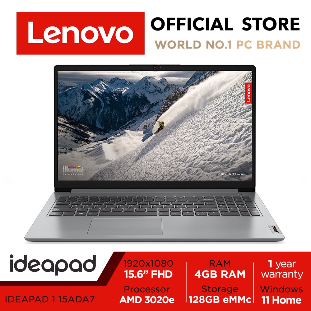 Lenovo Ideapad 1 15ada7 rsb 15 6 Fhd Amd 30e 4gb Ram 128gb Emmc 1y Warranty Shopee Singapore