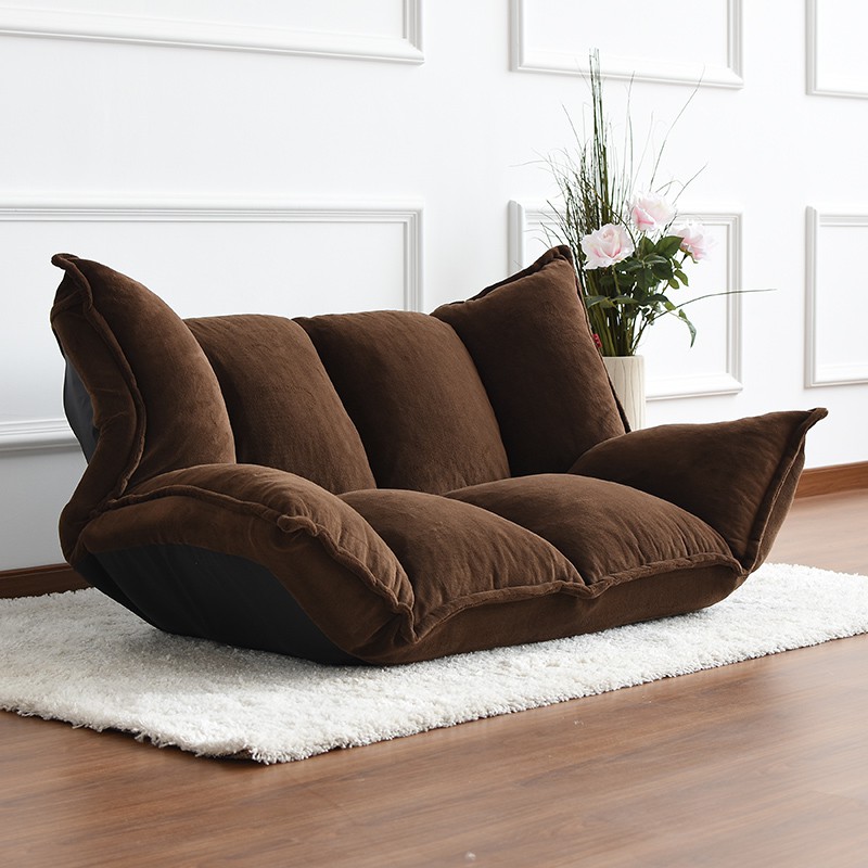 Folding Adjustable Floor Furniture Reclining Futon Sofa Bed Pouf