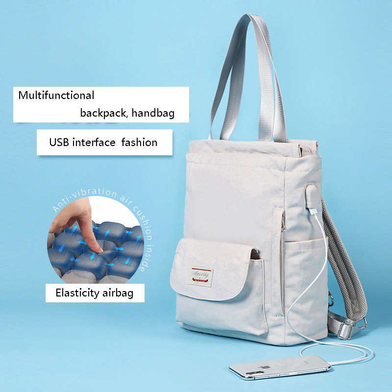 Image of Leacat  women backpack Waterproof Laptop Backpack 13 13.3 14 15.6 inch Korean Fashion Nylon USB College Backpack bag for women #4