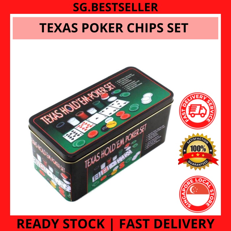 SG STOCK Texas Holdem Poker 21 Point Set 200 Pcs Chip Game Card