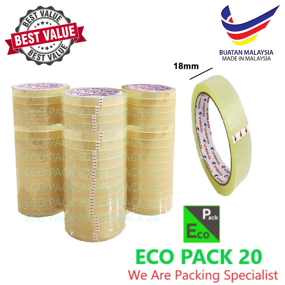 1 tube 16 roll Opp Transparent Tape OPP PACKAGING TAPE CLEAR 18MM X 40Y