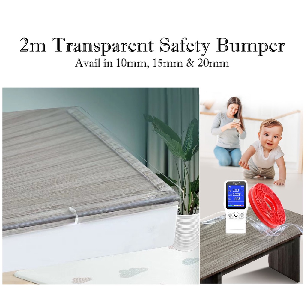 2m Transparent Bumper for Table / Cupboard / Wall / Sharp Edge Safety Guard *Prevents Children Injury