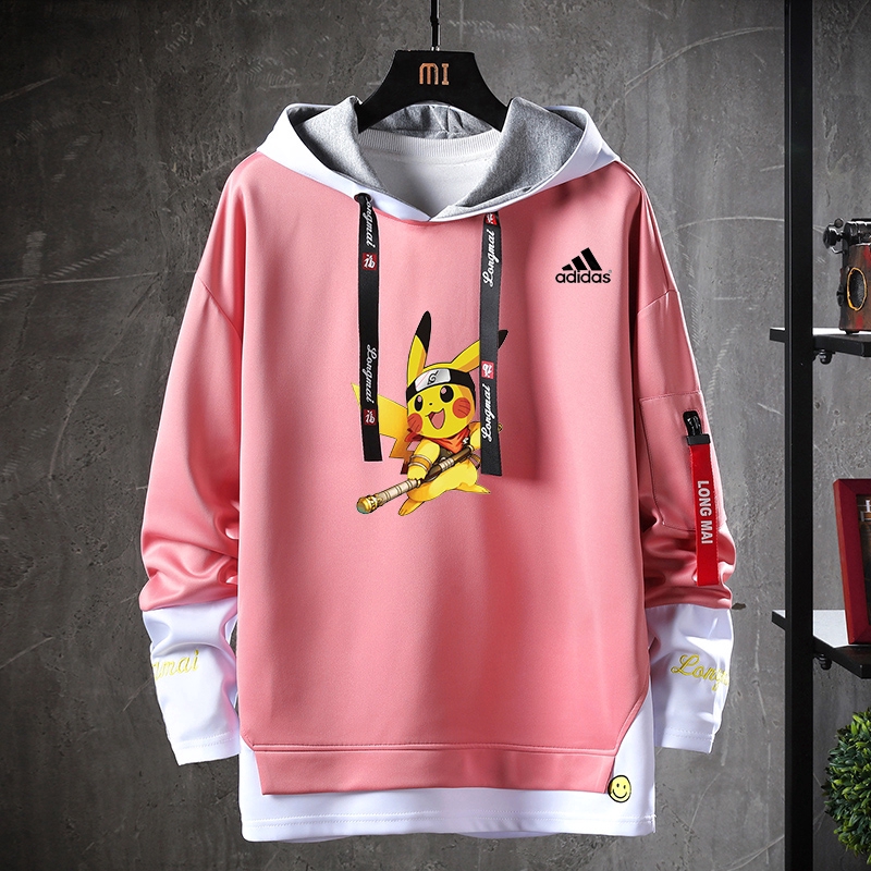 mens black and pink hoodie