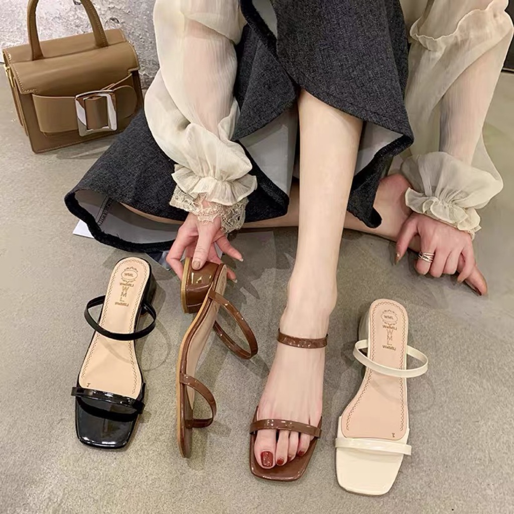 double strap mule heels