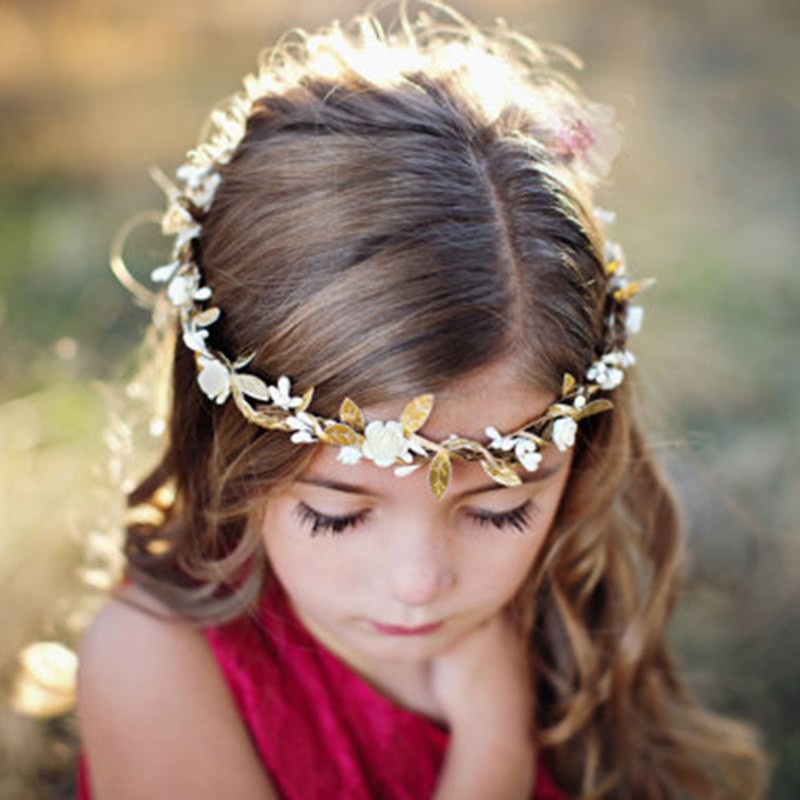 Lovely Weaving Flowers Girls Hair Band Princess Crown Flowers Head