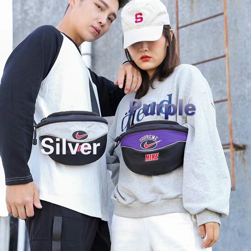 supreme nike shoulder bag silver