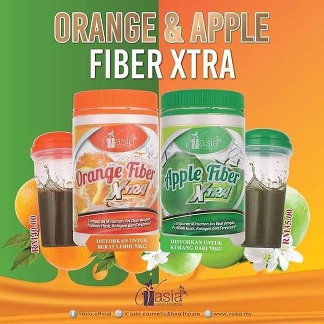 VASIA Apple Fiber Xtra With Psyllium Husk Fibre, Collagen, Vitamin C