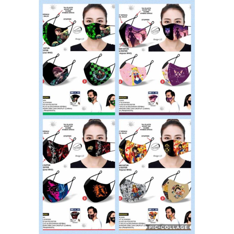 Anime Masks/demon slayers Masks/naruto Masks/one piece Masks/sailormoon