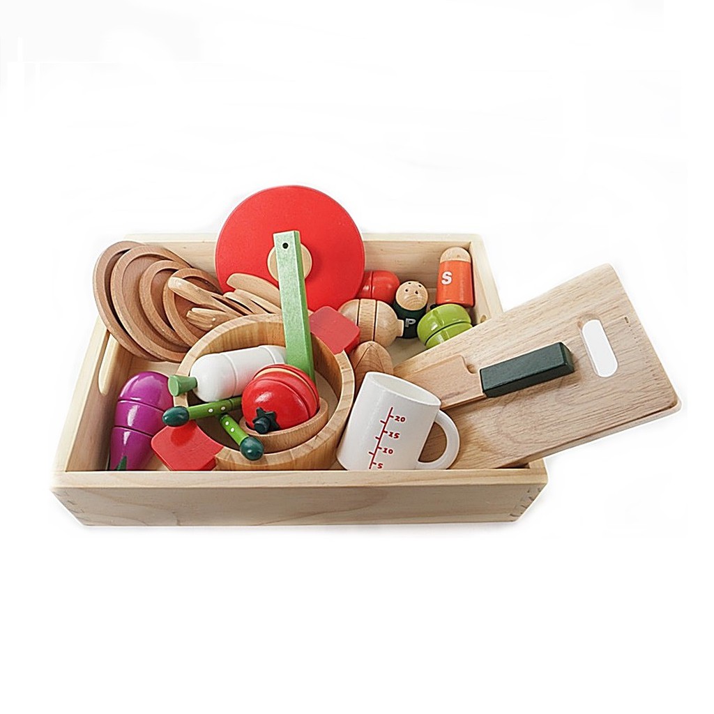 wooden pan set toy