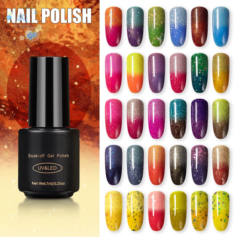 Glitter Soak Off Uv Gel Nail Polish Temperature Change Color Manicure Nail Art Gel Shopee Singapore