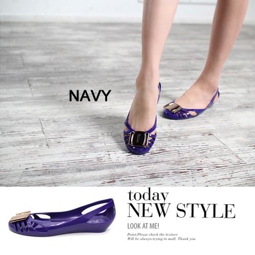 navy jelly shoes
