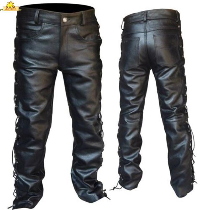 plus size leather lace up pants