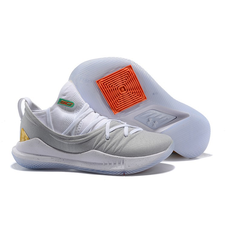 curry 5 white and gold