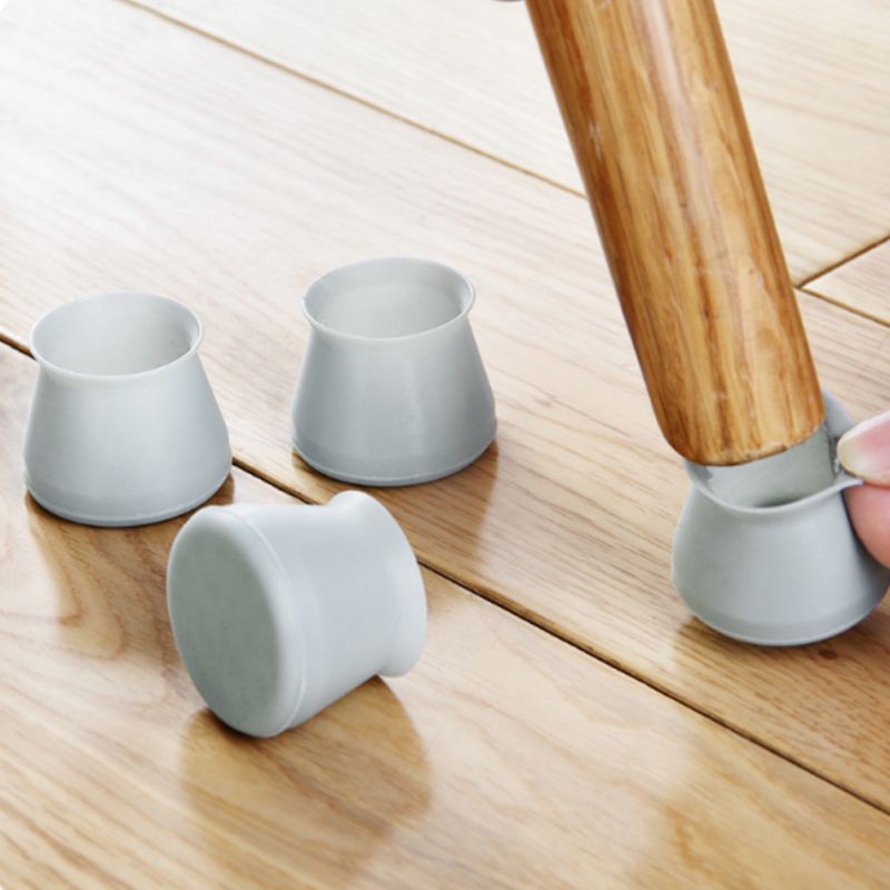 4Pcs/Set Chair Leg Caps Silicone Floor Protector Furniture Table Covers Antislip Prevent Scratches
