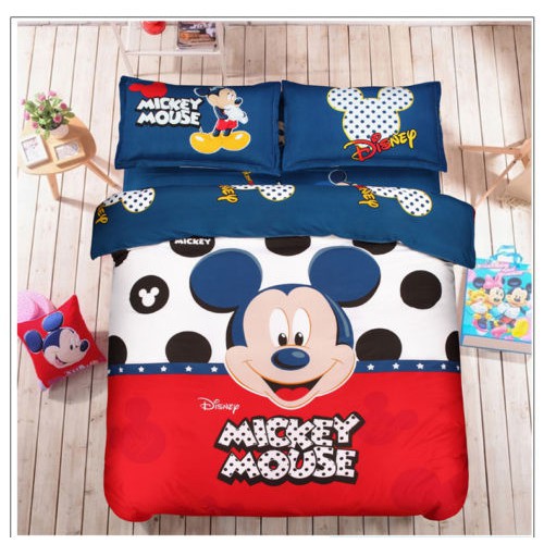 Cartoon Mickey Mouse Minnie Bedding Set Duvet Cover Sheet