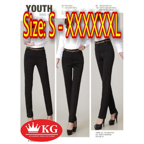 Shop Malaysia Ladies Slack Formal Elastic Stretchable Long Pants Black 7561 Ladies Office Pants Seluar Slack Wanita Seluar Office Shopee Singapore