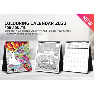 2022 Same Calendar As Colouring Calendar 2022/ Colouring Book / De-Stress Colouring | Shopee  Singapore